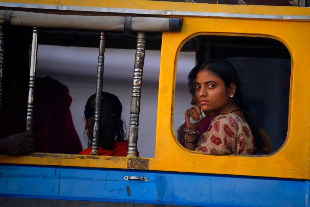 Girl in a bus, Udaipur - Your Shot - National Geographic Magazine -- Kristian Bertel