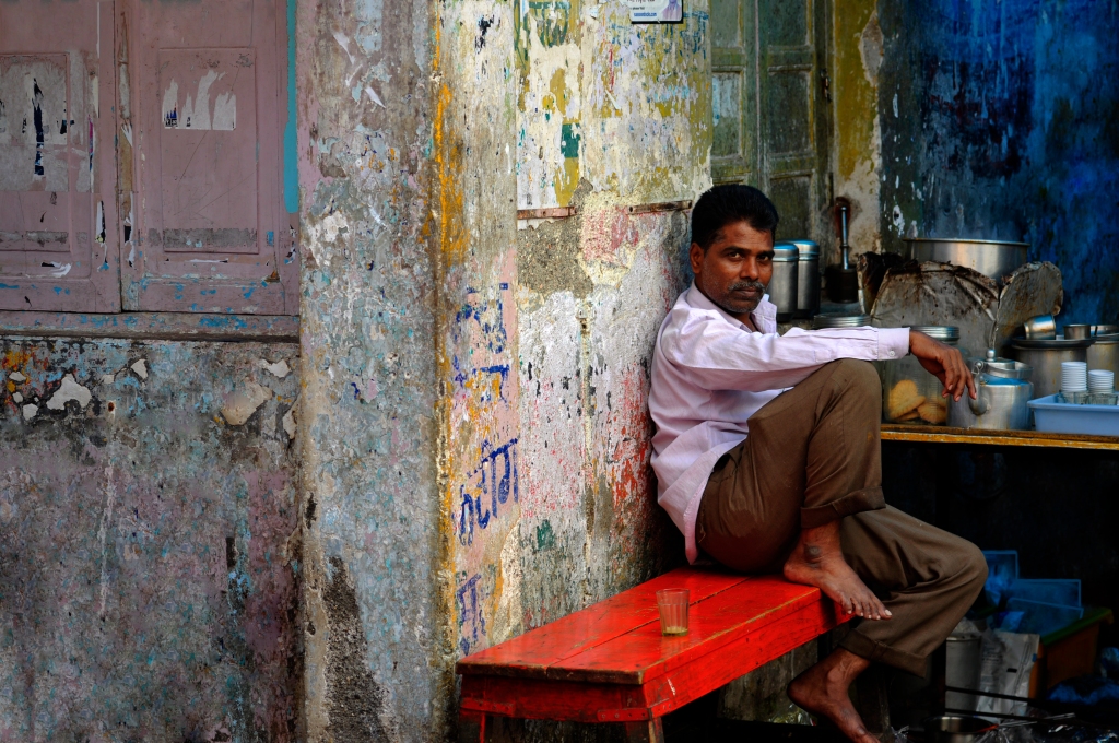 Photo of a man in Azad Nagar in Mumbai, India.
