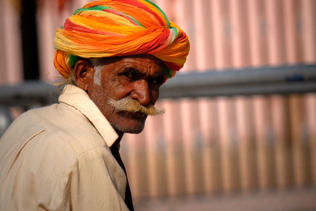 Photo of a classic man in Rajasthan, India.