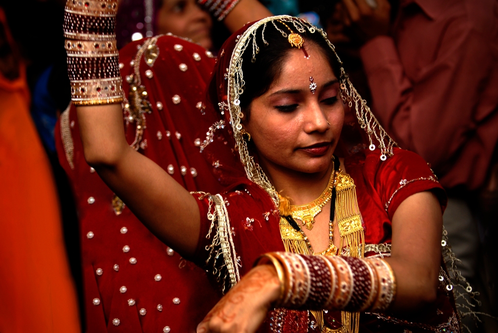 Photo of a wedding celebration in Delhi, India.
