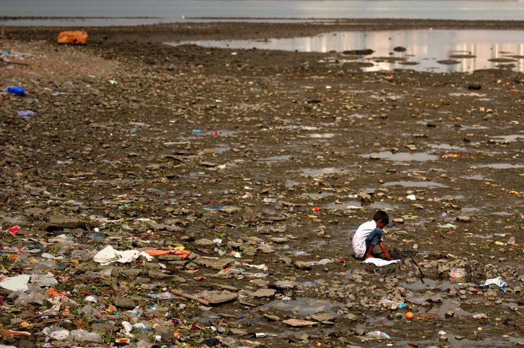 Photo of a boy at a bay in India.