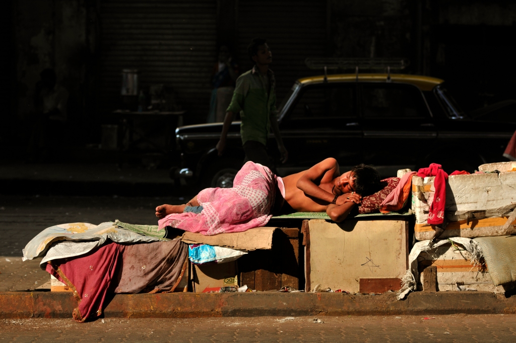 Photo of homelessness in India.