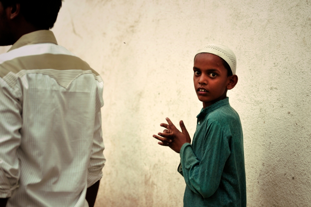 Photo of a Muslim boy in India.