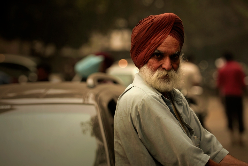 Photo of a cab driver in Delhi, India.