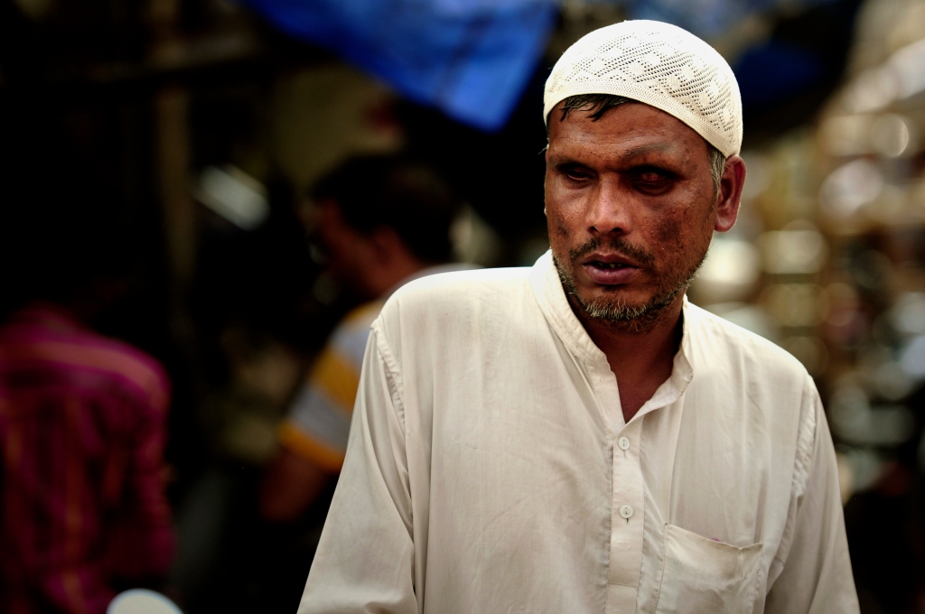 Photo of a blind man in South Mumbai.