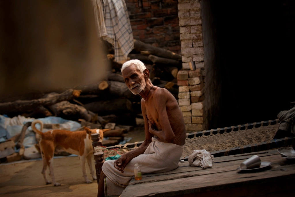 Photo of a village man in India.