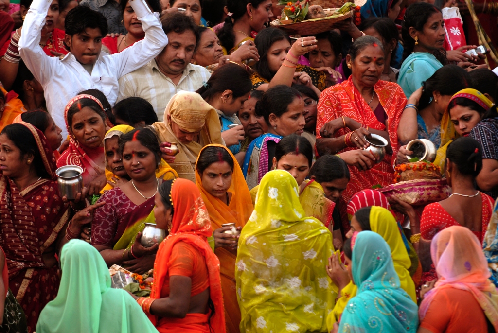 Photo of a holy festival in Varanasi, India.