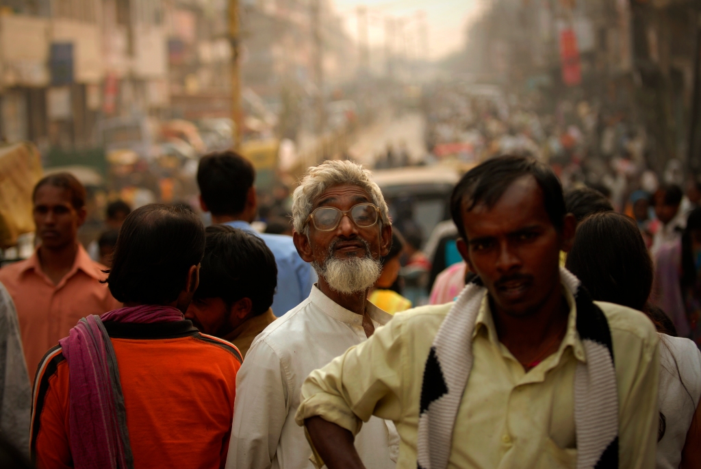 Photo of a Delhi street scene in India.